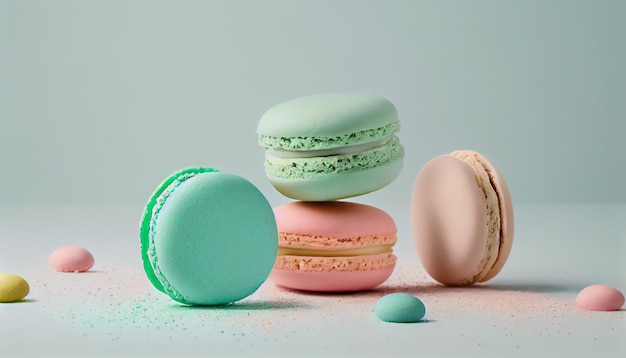 Vintage pastel colored French macaroons or macarons