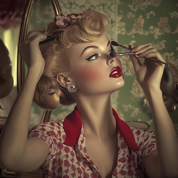 Photo vintage pinup makeup classic glamour by a professional makeup artist