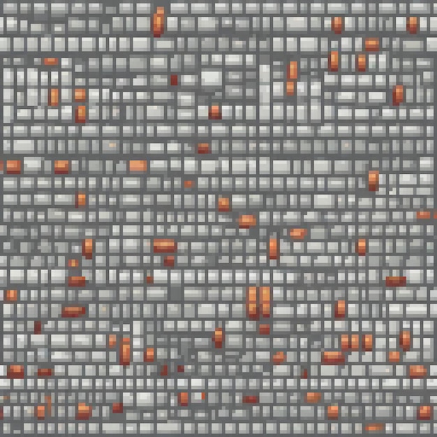 Vintage pixel art with a gray canvas and vibrant orange dots