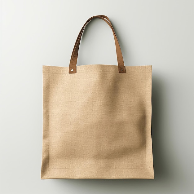 Vintage plain eco bag with brown