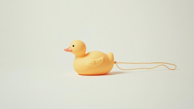 Photo vintage pullalong duck toy medium shot highlighting nostalgic retro design