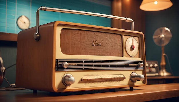 a vintage radio broadcasting live music and news programs from yesteryears