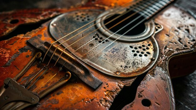 Photo vintage resonator guitar