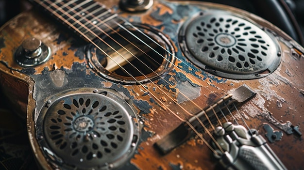 Photo vintage resonator guitar