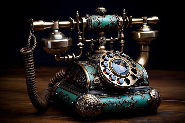 A vintage retro antique phone Generative Ai