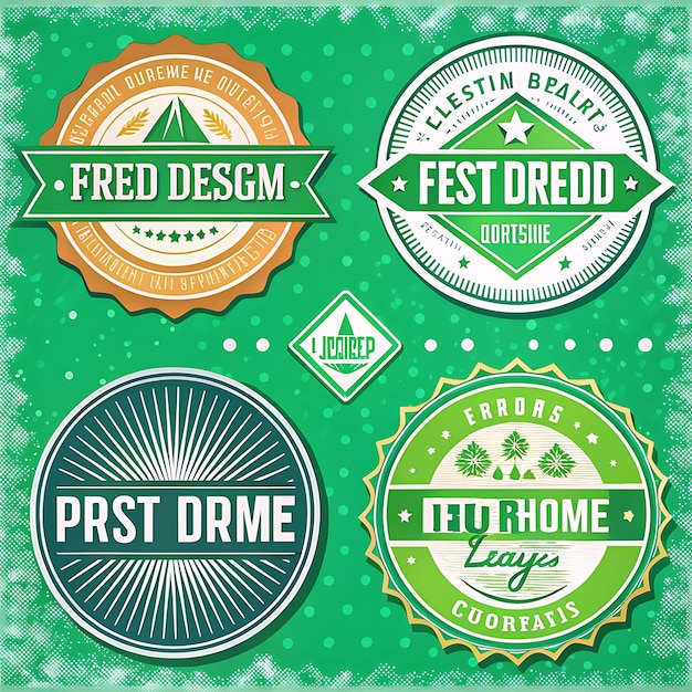 Photo vintage retro badges with old symbols logos and badges hipster