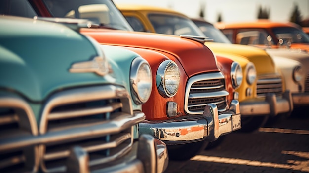 Photo vintage retro car on the street