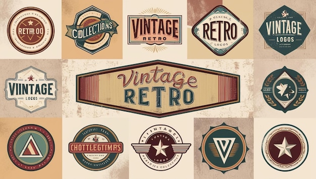 Vintage Retro A Collection of Timeless Badges and Labels