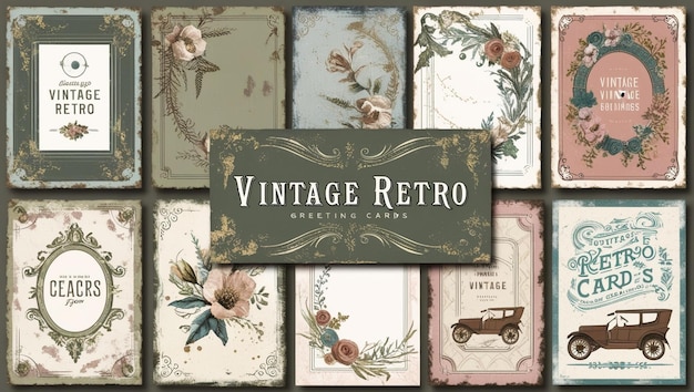 Vintage Retro Decorative Frames and Elements Collection