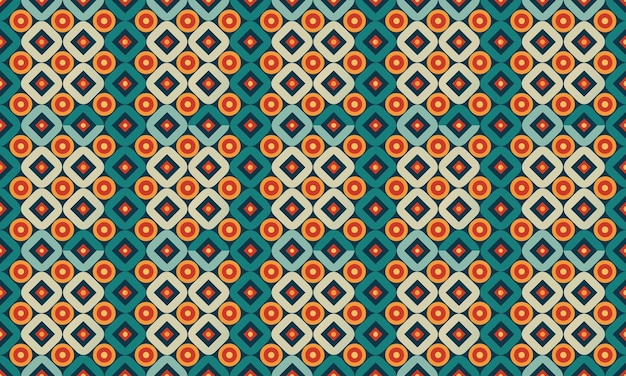 Vintage Retro Design Geometric Shapes Seamless Pattern for Wallpaper Background