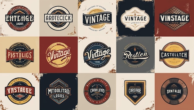 Vintage and Retro Style Insignia and Logo Collection