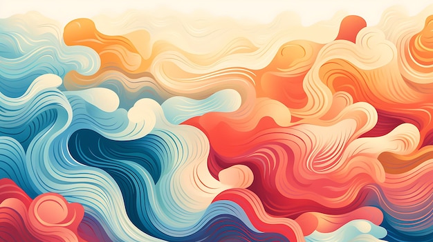 Vintage retro trippy waves patterns background