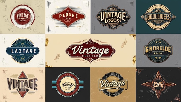 Vintage and retroinspired badge and label design elements collection