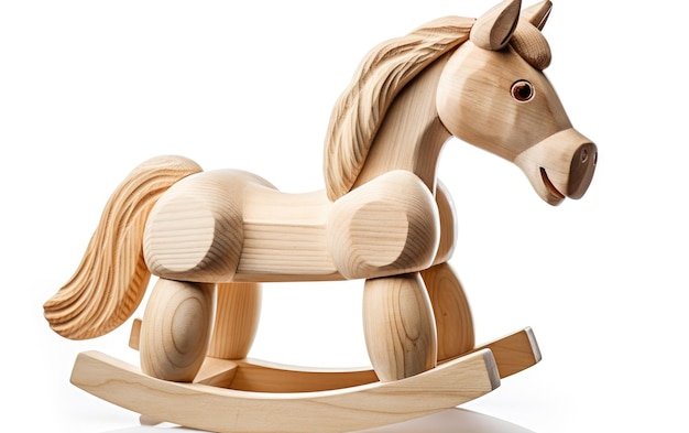 Vintage Rocking Horse on White Background