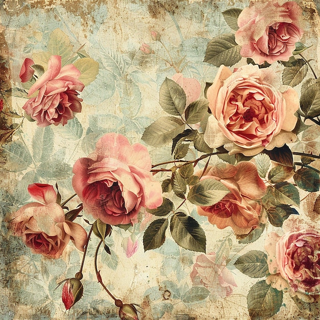 vintage roses art background