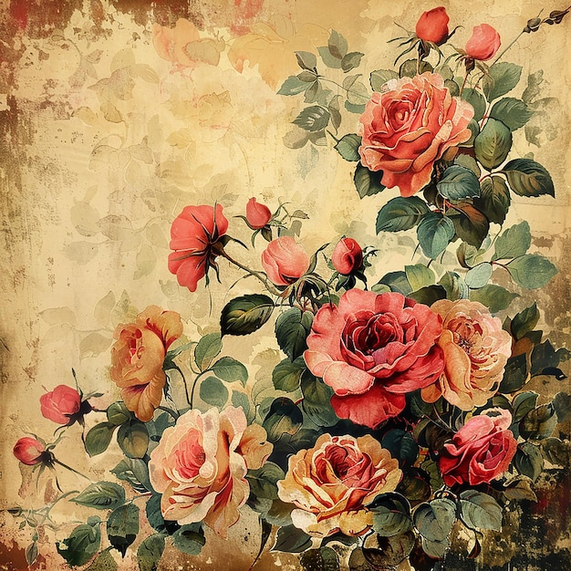 vintage roses art background