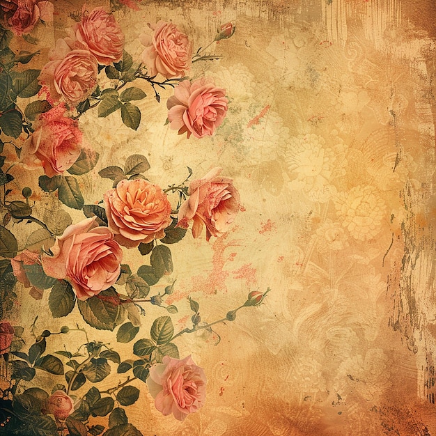 vintage roses art background