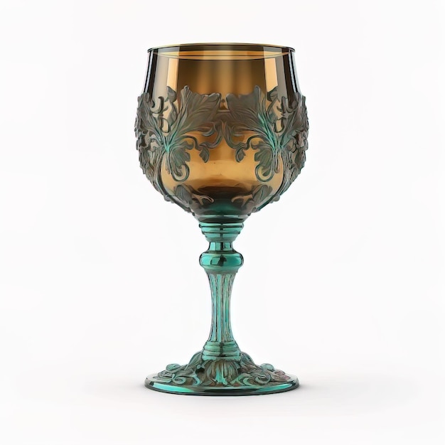 Vintage royal wine beer glass from bronze and gold