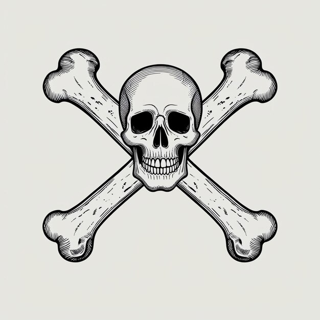 Photo a vintage skull design in white background