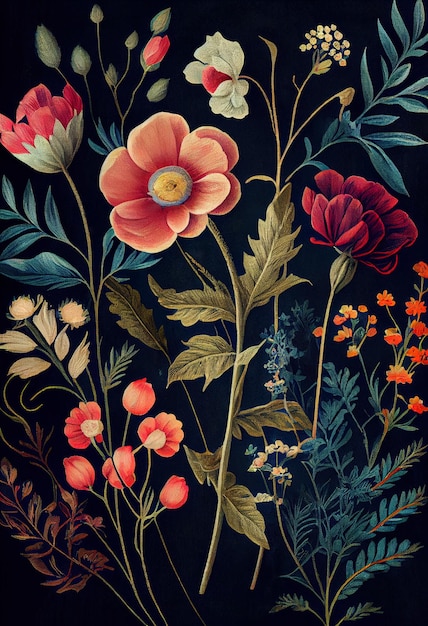 Vintage spring flowers