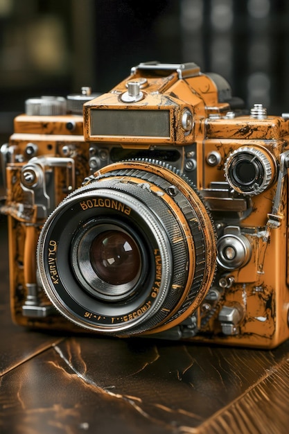 Vintage steampunk camera with intricate details