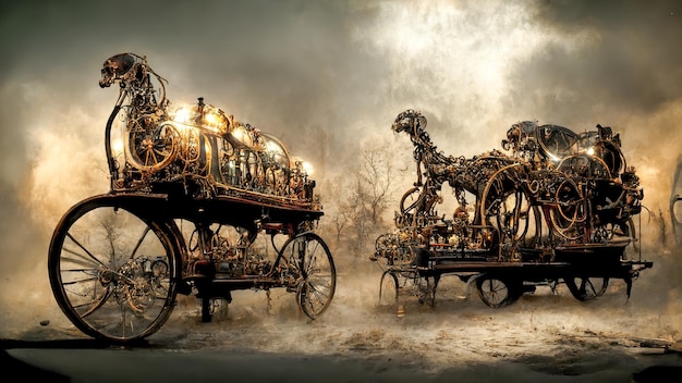 Vintage steampunk car