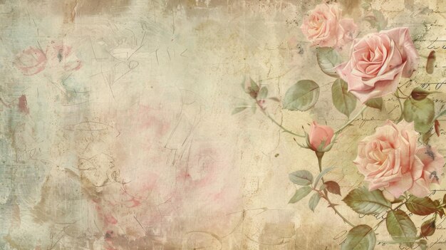 vintage style background with rose motifs for scrapbooking paper