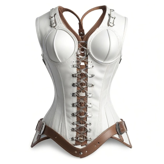 Vintage style corset on white background