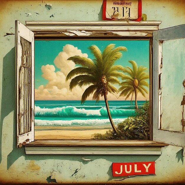 Photo vintage summer calendar