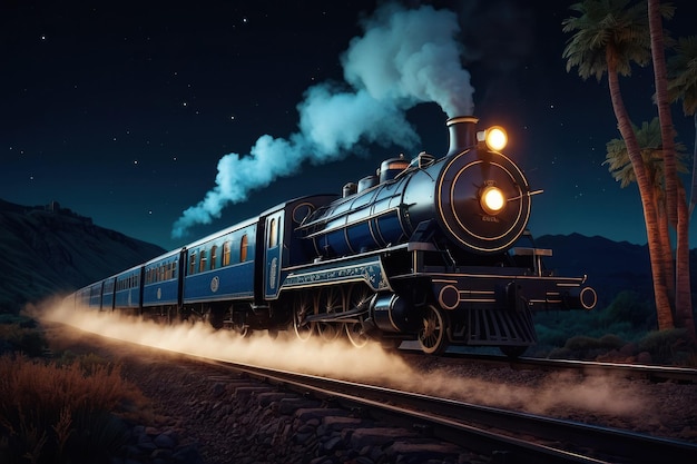 Vintage Train at Twilight