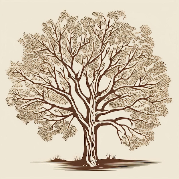 Vintage Tree Drawing Vector Capturing The Essence Of Nature