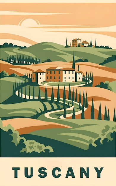 Photo vintage tuscany poster design