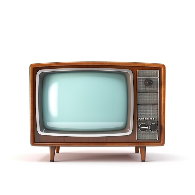 Vintage tv from the 60s isolated on white background Made with Generative AIxA