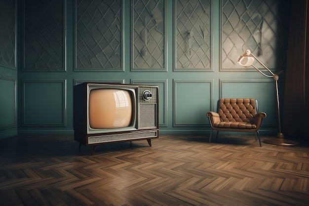 Vintage tv room Generate Ai