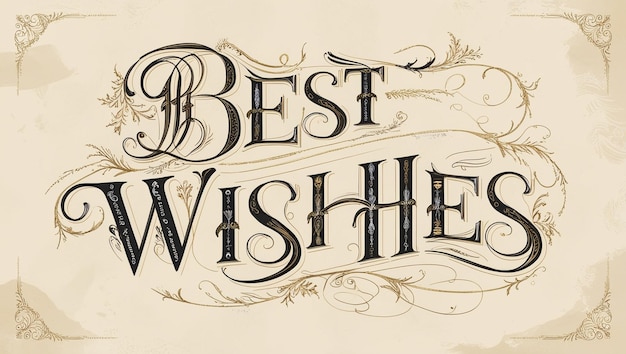 Vintage Typographic Best Wishes Greeting