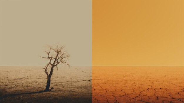 Photo vintage visuals for different sectors photography of global warming drought air pollution