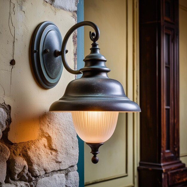 Photo vintage wall light light in building classic light in vintage room