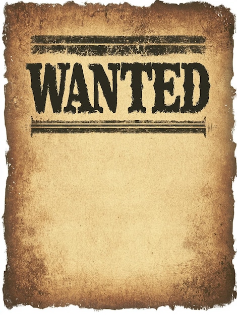 Photo vintage western style wanted poster