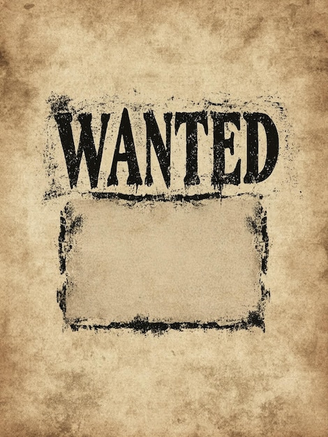 Photo vintage western style wanted poster