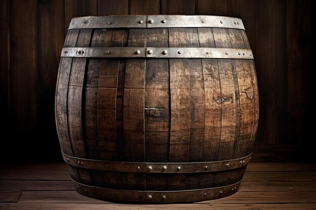 Vintage Whiskey Barrel with Aged Texture