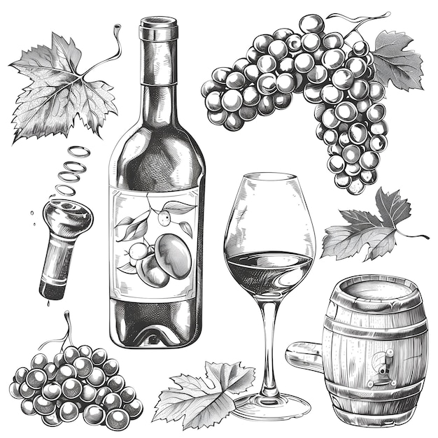 Photo vintage wine collection illustration