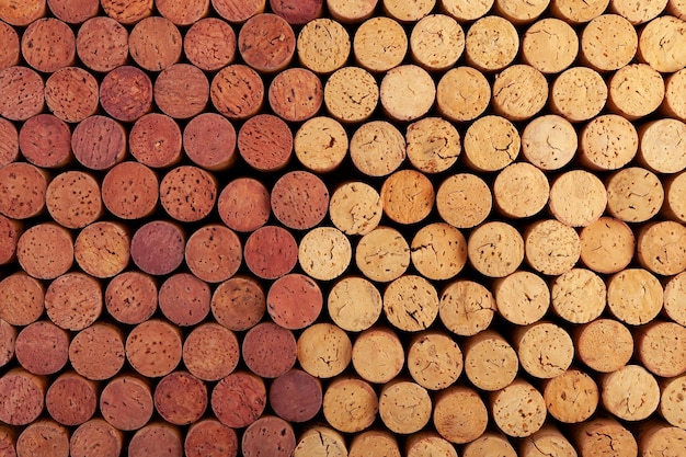 Vintage wine corks Wine corks of red and white wine closeup Design element