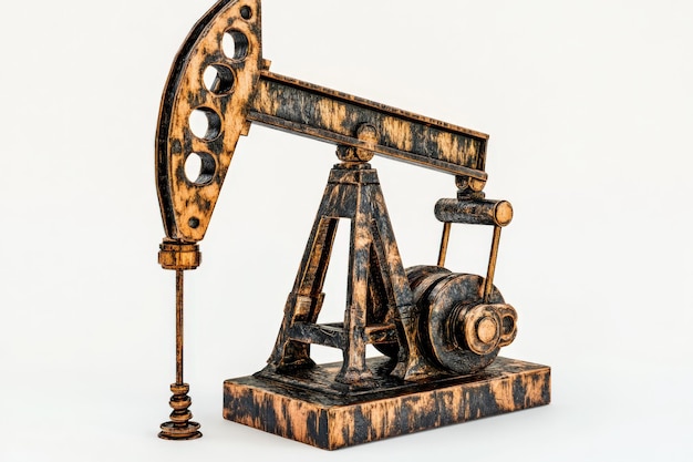 Vintage Wooden Oil Pump Jack Model