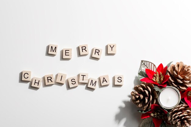 Vintage wooden word Merry Christmas