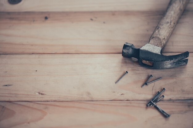 Vintage woodworking equipment for DIY and work tools for carpenter and craftsmanship. Happy Labor day concept. Lock down and Self-quarantine at home.