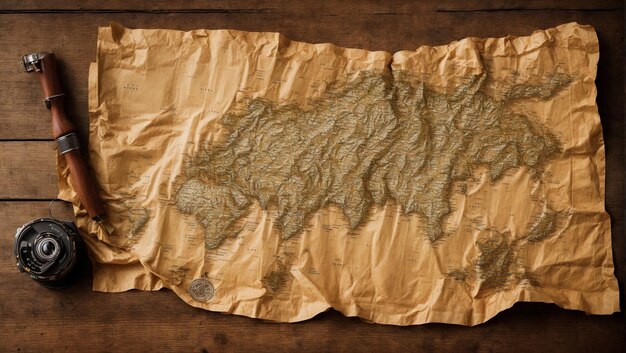 Photo vintage world map a weathered antique map of the world showcasing continents in delicate