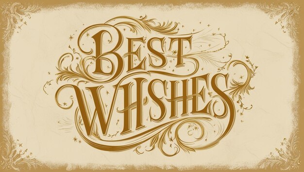 VintageInspired Best Wishes Typographic Design