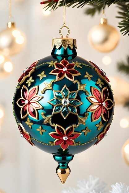 A vintagestyle Christmas ornament with intricate designs