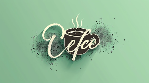 Photo a vintagestyle graphic of a coffee cup with the word coffee stylized in a faded retro font