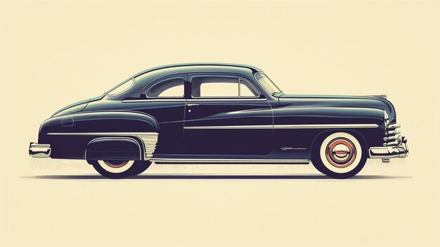 Photo vintagestyle illustration of a classic automobile